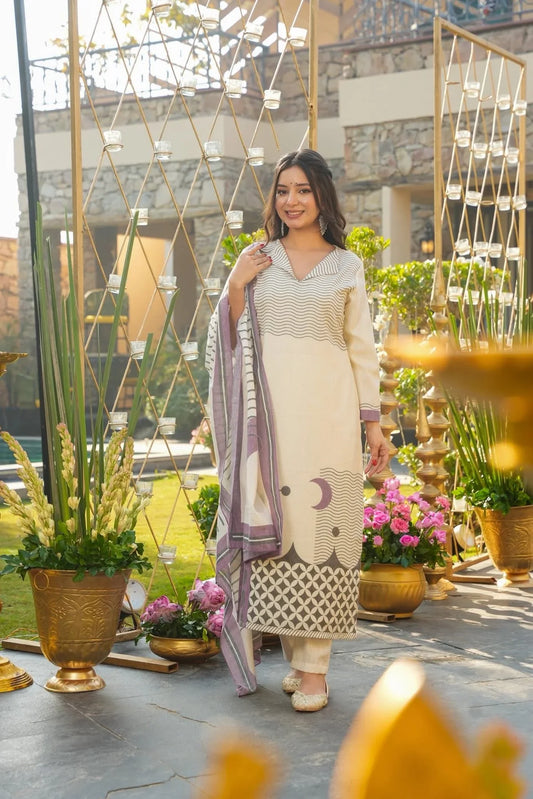 .PURPLUNA PRINTED KURTA SET