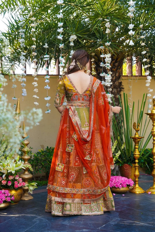MONARCH REGENT EMBROIDERED SILK LEHENGA SET