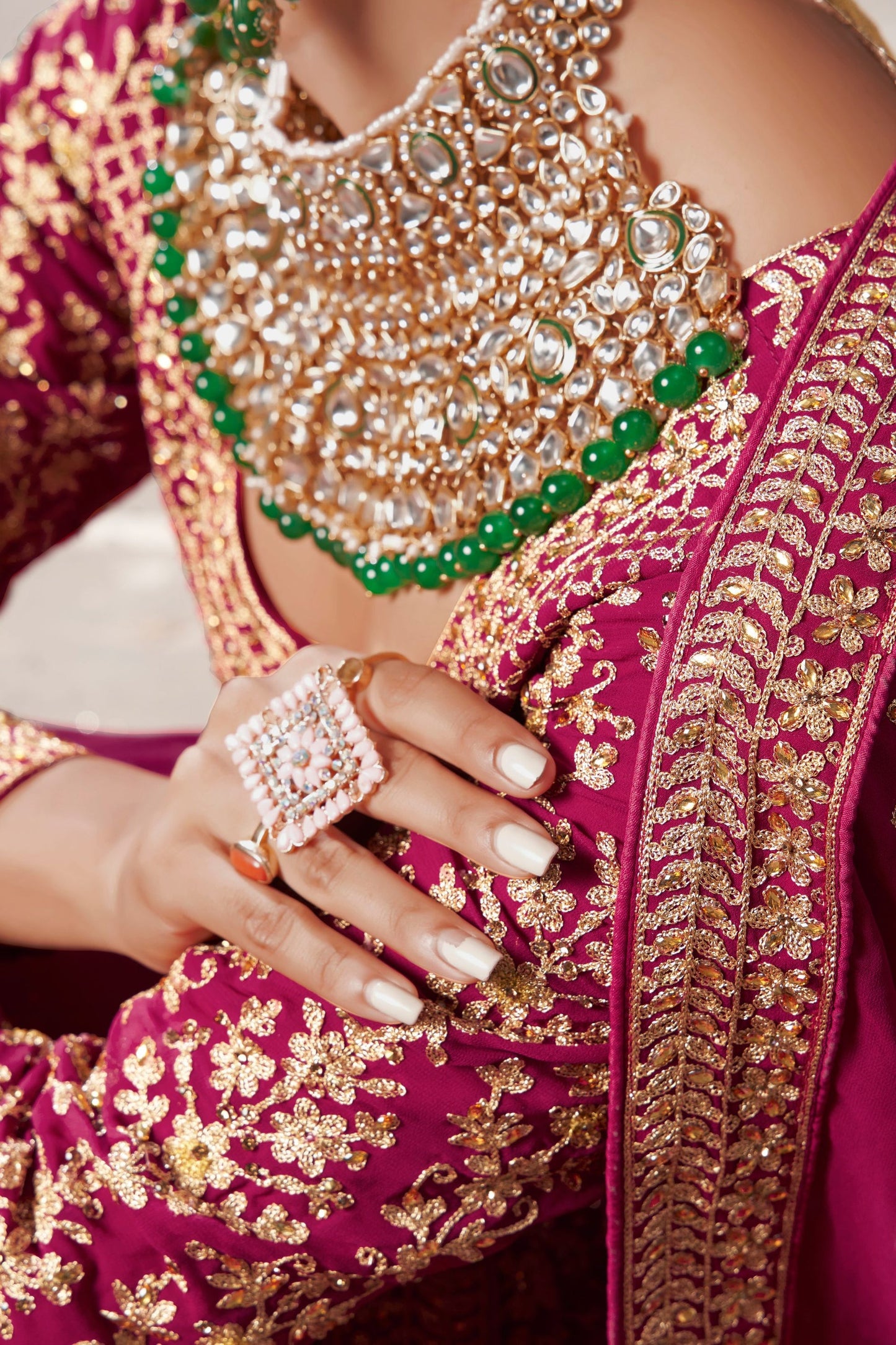 Pink Georgette Lehenga Choli - Embroidery Work, Zarkan Work