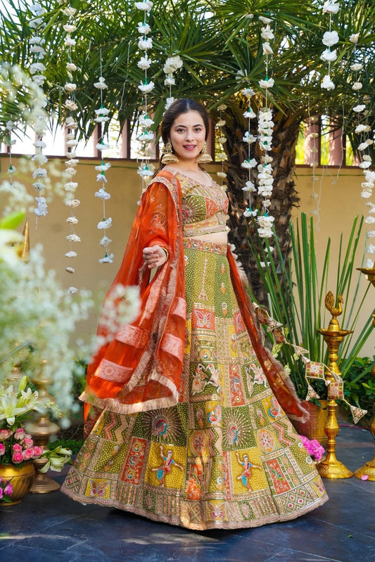 MONARCH REGENT EMBROIDERED SILK LEHENGA SET
