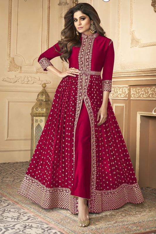 Pink Georgette Anarkali Suit